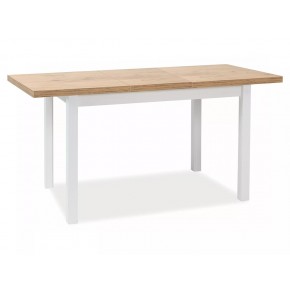 Стол обеденный SIGNAL ADAM дуб ланселот/белый мат 90-125/65